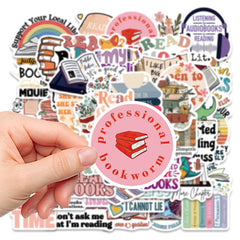50pcs Cartoon Book Stickers Waterproof Vinyl for Water Bottles Laptops Phones
