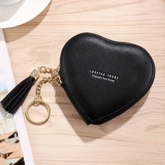 Heart Coin Purse Keychain Letter Charm Key Ring Bag Car Charm Earphone Accessory