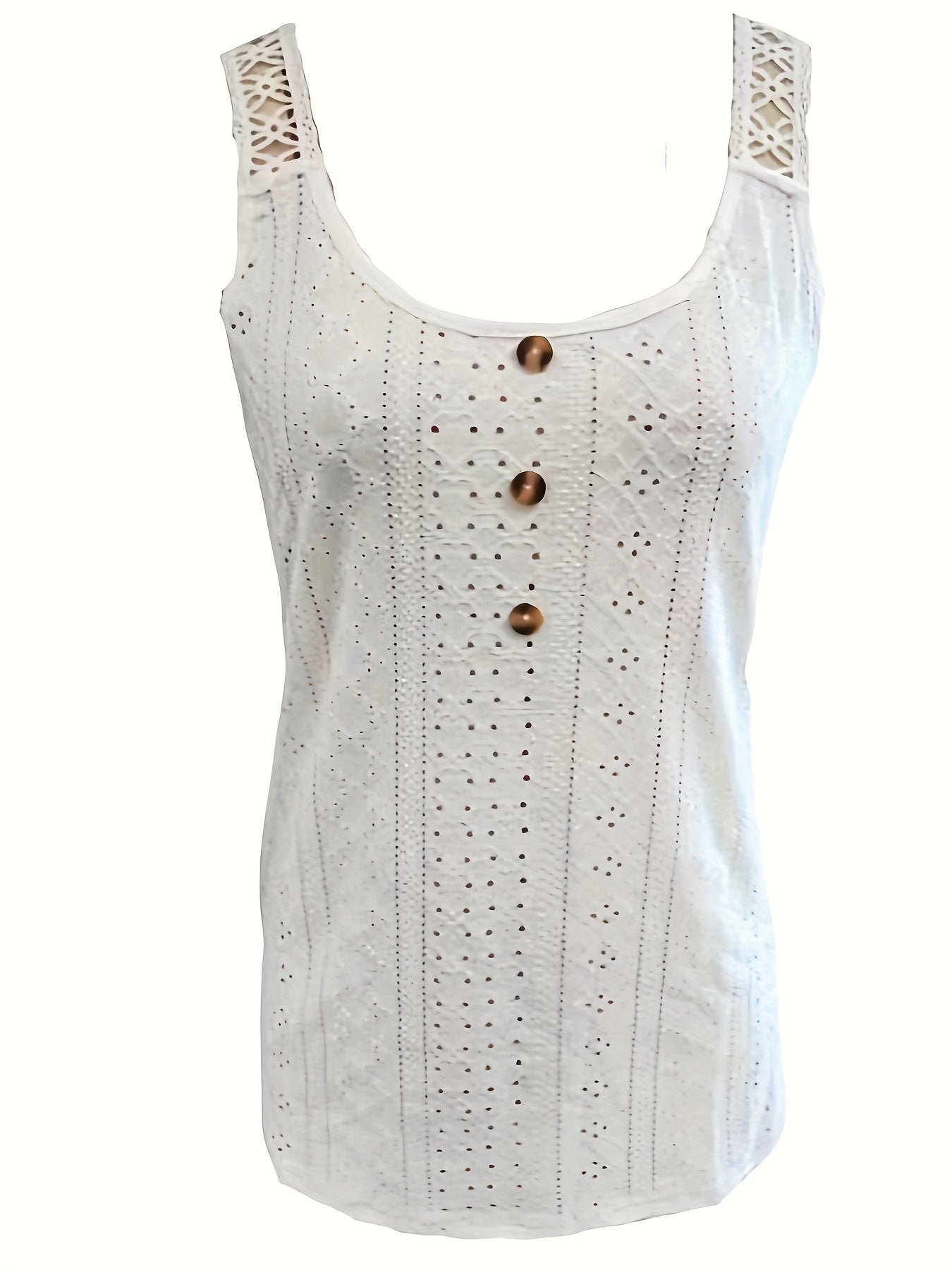 Sexy Sleeveless Eyelet Tank Top for Women