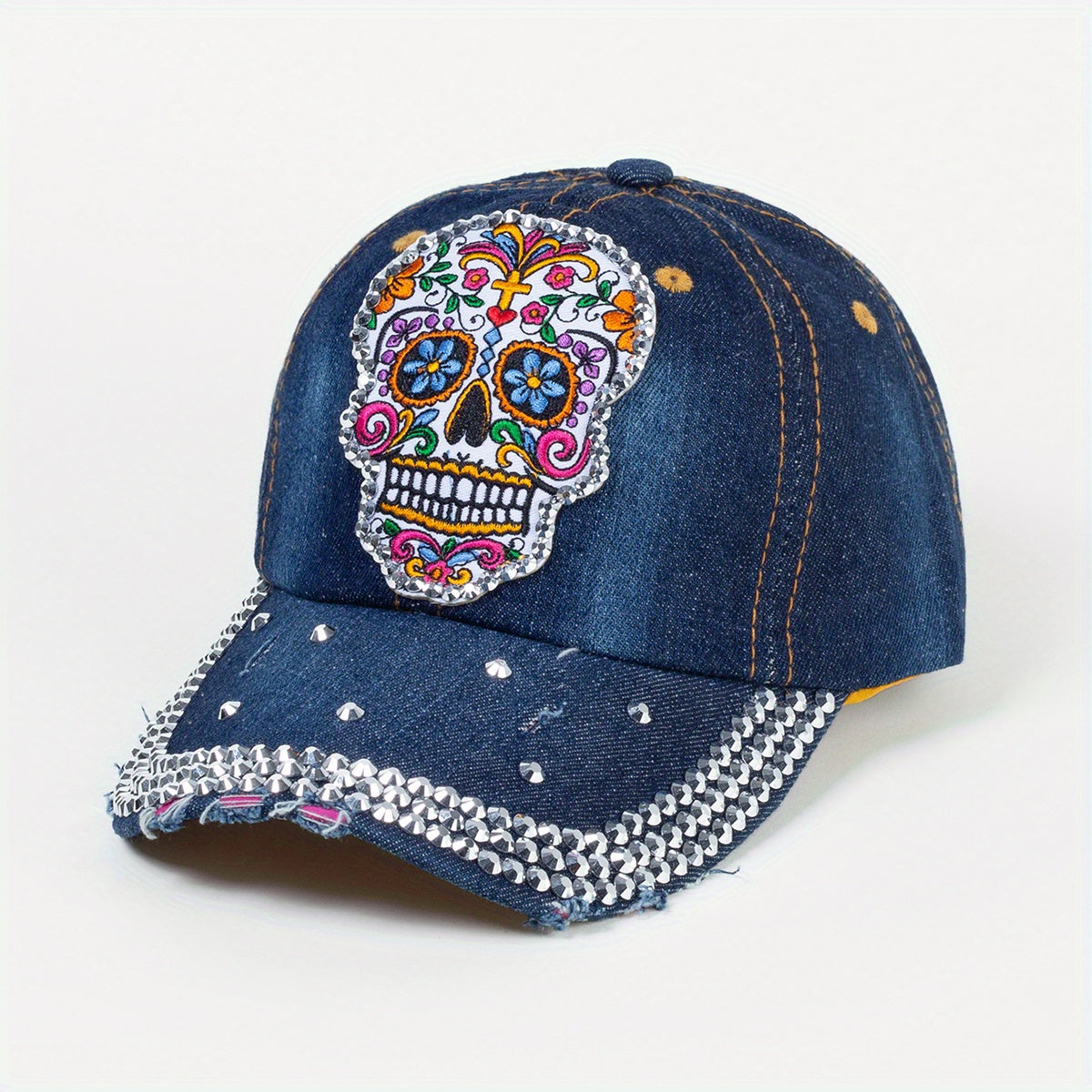 Vintage Rhinestone Y2K Denim Baseball Cap