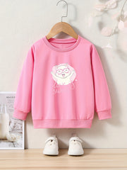 OERYUI Girls boys Sweet Kitty Graphic Sweatshirt Comfy Pullover Kids Clothes
