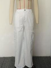Vintage Khaki Cargo Pants Y2K Kpop Style Women's Jeans