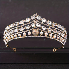 Crystal Queen Style Crown Tiara Rhinestone Wedding Accessories