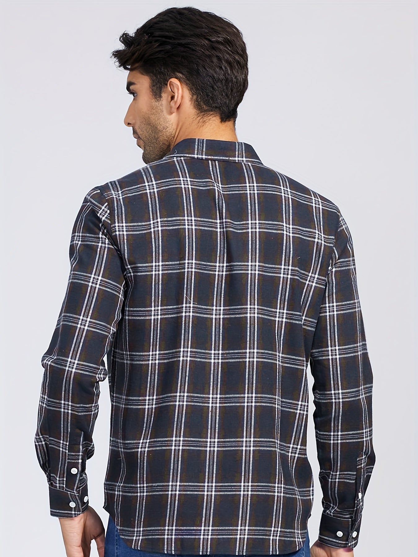 Men's Plaid Button Down Shirts for Autumn Winter