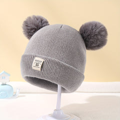 Baby Warm Knitted Hat Double Ball Boys Girls