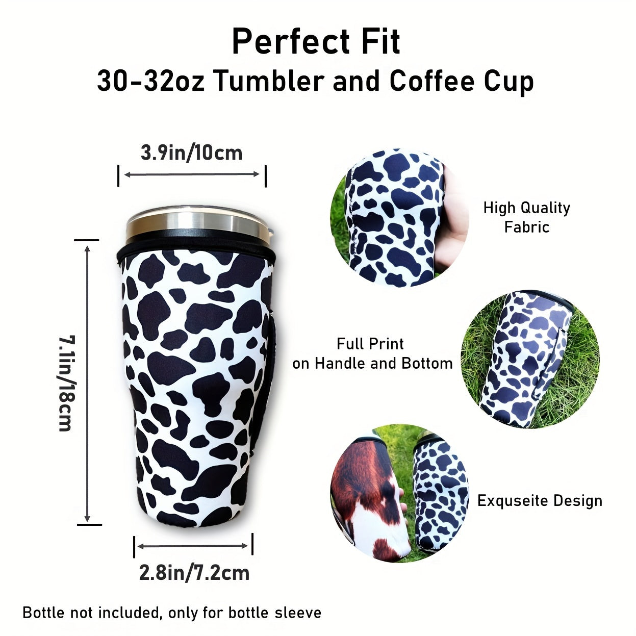 Cow Print 30oz Tumbler Sleeve Neoprene Insulated Cup Holder