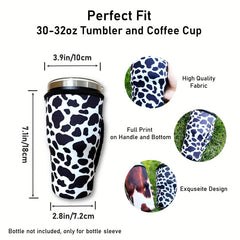 Cow Print 30oz Tumbler Sleeve Neoprene Insulated Cup Holder