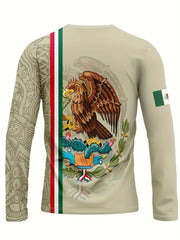 MEXICO Eagle Patttern Men's Long Sleeve Novelty T shirt