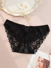 3 Pack Plus Size Panties Set Eyelet Embroidered Lace Criss Cross Three Piece