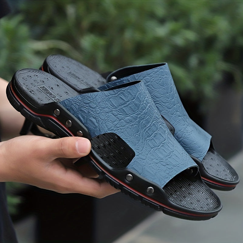 Men's Non Slip Slides Wear Resistant Comfy Beach Shoes Summer