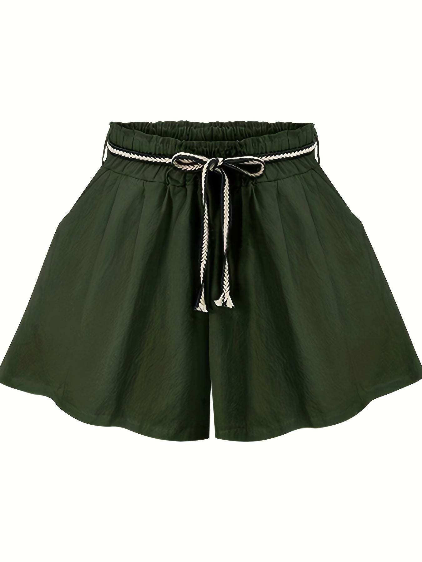 Wide Leg Shorts Casual Tie Waist Summer Shorts Women's Clothing