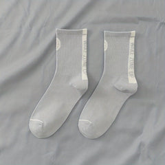 Letter Print Sports Socks Crew Street Socks