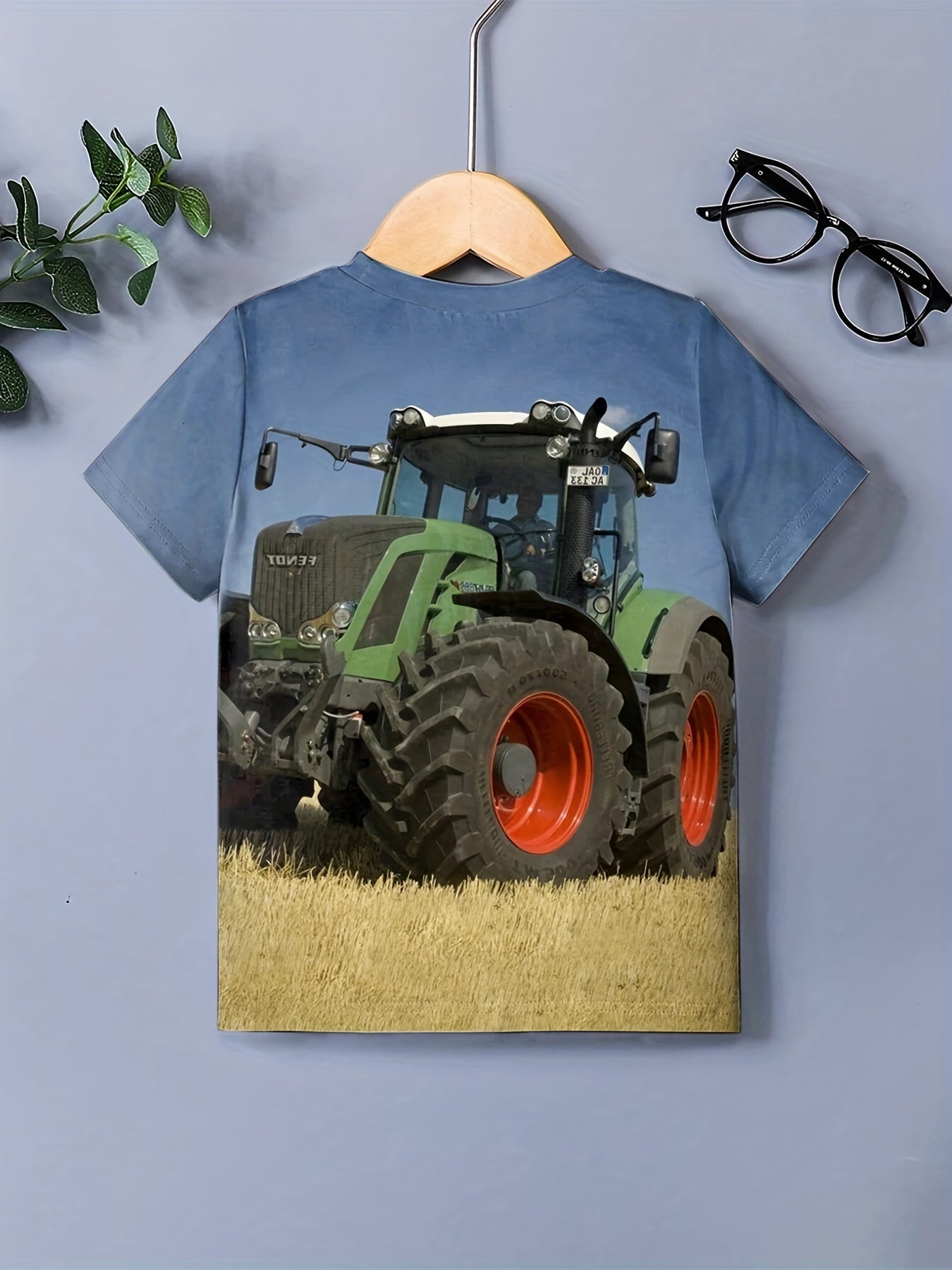 Boys' Farm Tractor Graphic T Shirt for Outdoor Fun