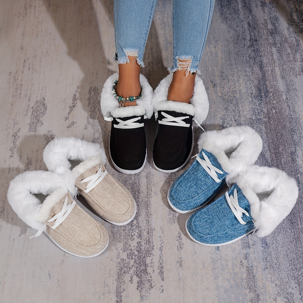 Women's Winter Snow Sneakers Non-slip Ankle Shoes