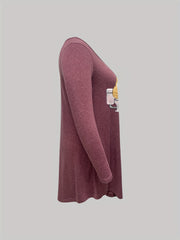 Cat Print Long Sleeve Sleep Dress