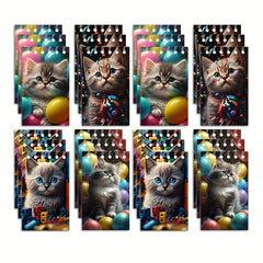 12pcs Cat Mini Notepad Spiral Pocket Notebook Cat Party Favors