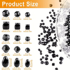 200Pcs Glass Beads Set Assorted Crystal Beads For Jewelry Making