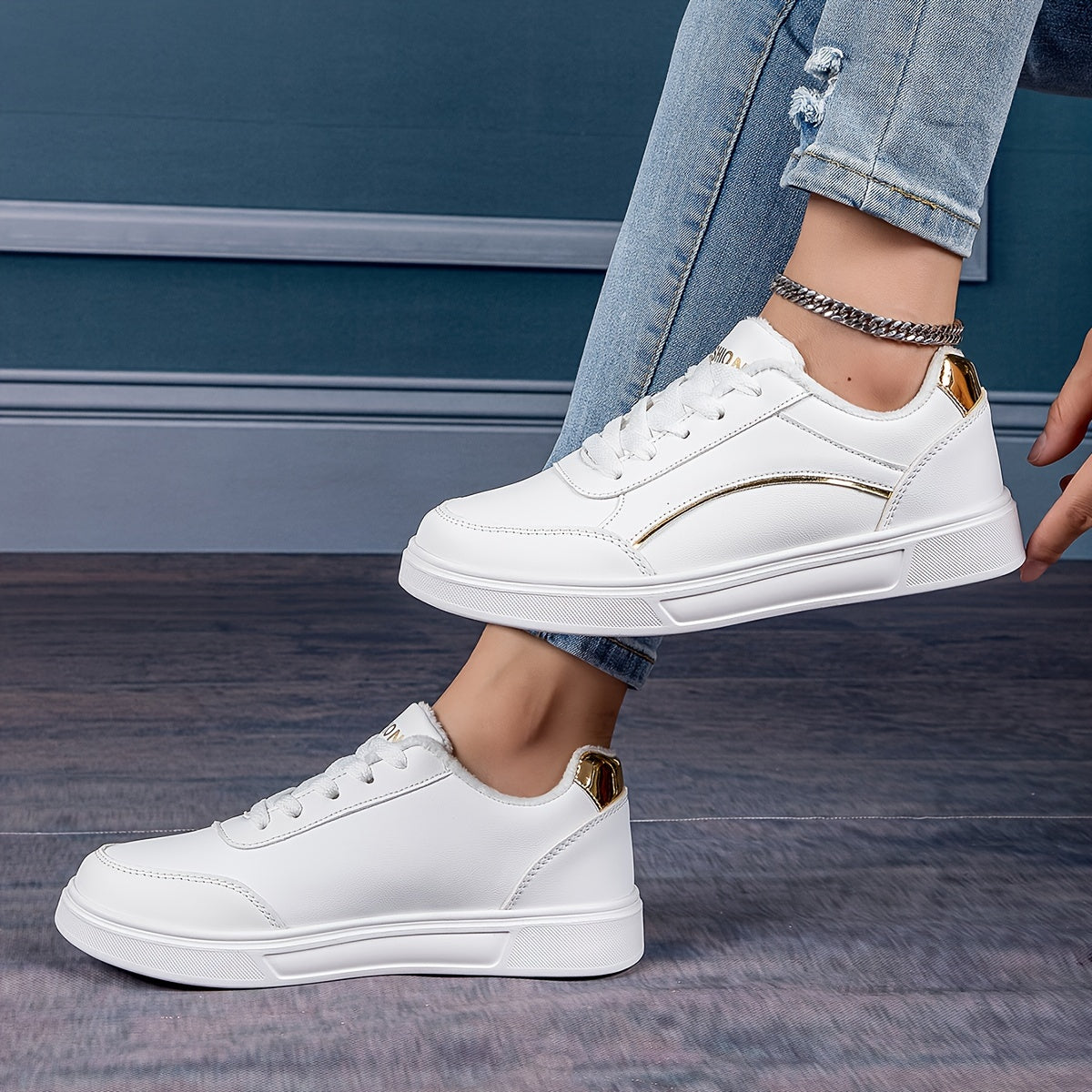 Solid Casual Sneakers Lace Up Platform Low Shoes