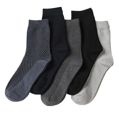 5Pairs Men's Vintage Crew Socks Breathable Deodorant Business Socks