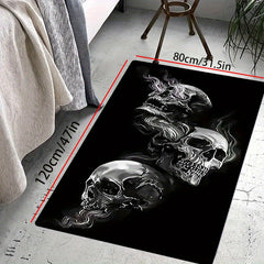 Gothic Skull Printed Mat Anti-slip Flannel Living Room Carpet