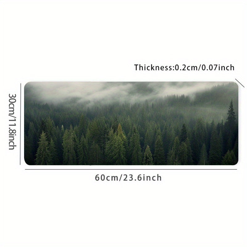 XXL Mouse Pad Foggy Green Forest Mouse Mat