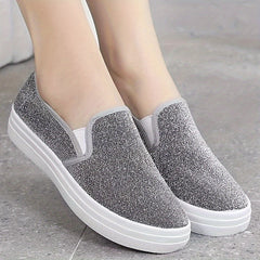 Women's Slip-On Canvas Sneakers Lightweight Low Top Casual Shoes