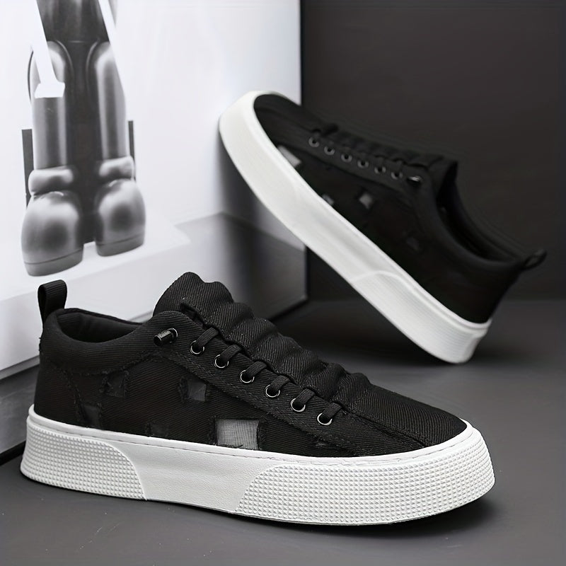 Men's Lace up Ripped Sneakers Skate Shoes