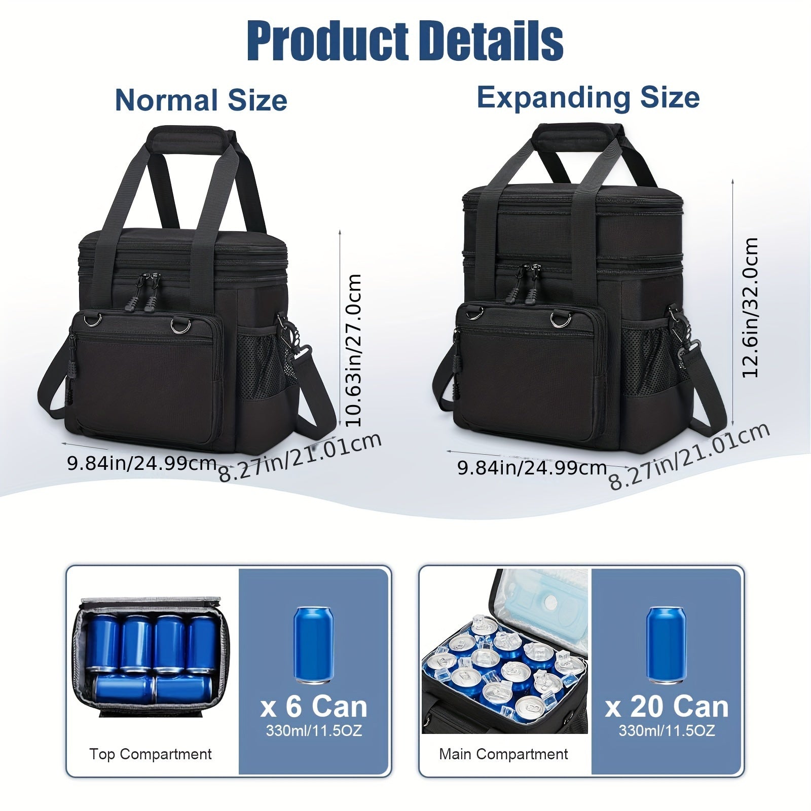 FLXUR Dual Layer Insulated Lunch Bag Leakproof Portable Lunch Box