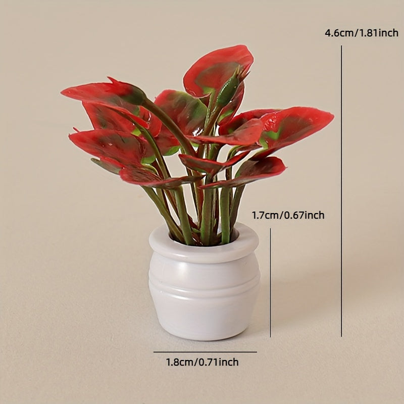 Mini Green Plant Tree Potted Doll House Furniture Home Decor