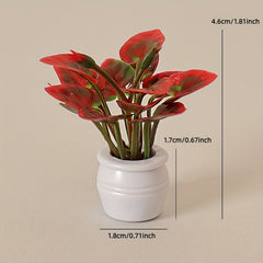 Mini Green Plant Tree Potted Doll House Furniture Home Decor