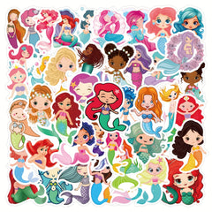 60pcs Mermaid Stickers Waterproof for Laptop Phone Skateboard