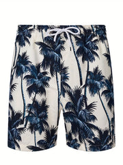 Men's Hawaiian Board Shorts Quick Dry Palm Tree Graphic Summer Beach