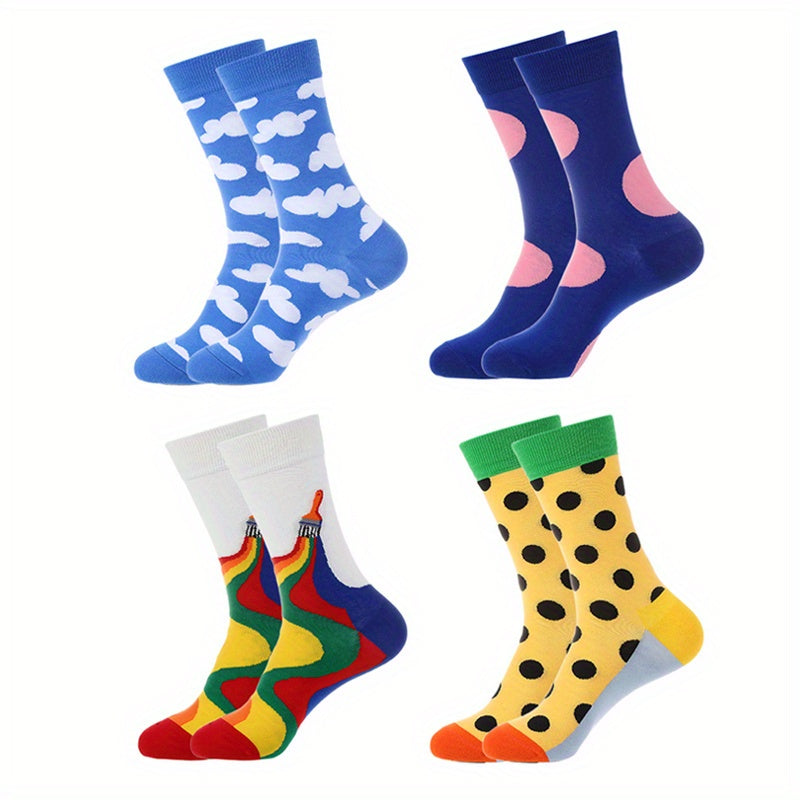 Graffiti Print Socks & Funny Sports Mid Tube Socks Women's Stockings