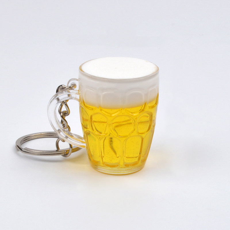 Beer Cups Key Chain Food Handicraft Keychain Jewelry Gift 1PS