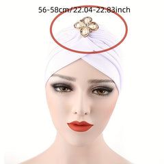 Faux Pearl Flower Turban Cap Head Wrap Ramadan Hijab Ch