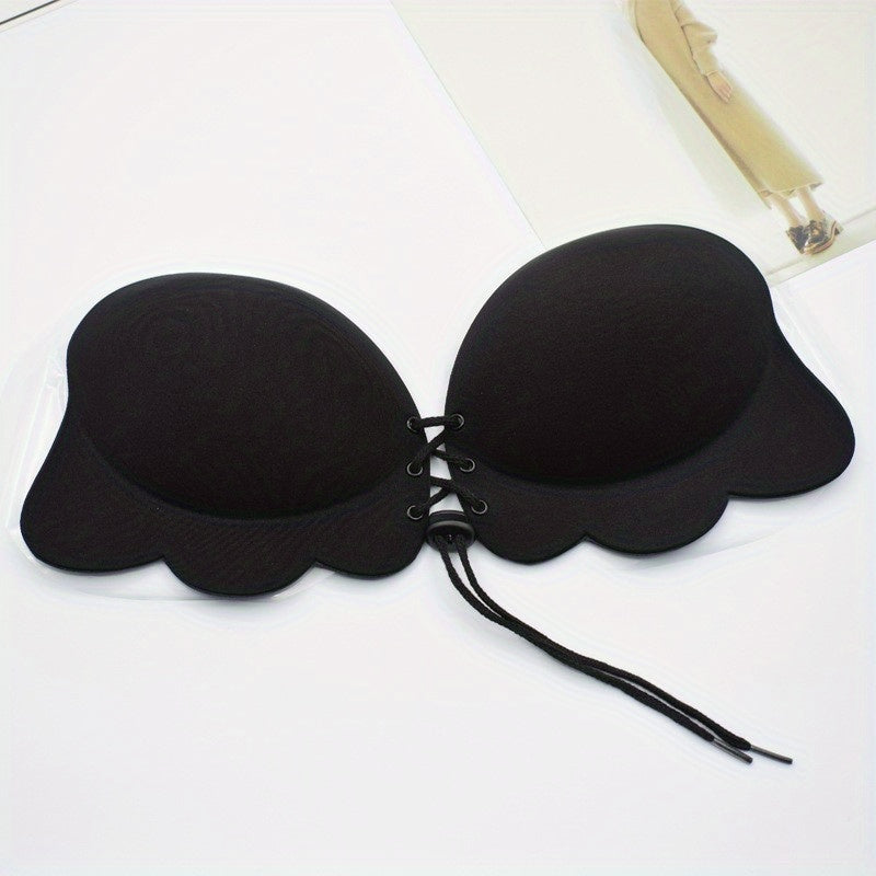 Invisible Strapless Push Up Lift Bra Scallop Trim