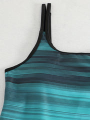 Striped Tankini Set Women's Two Piece Swimsuit