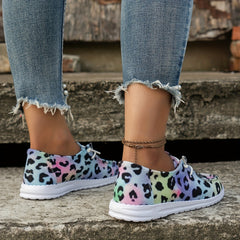 Leopard Low Top Canvas Shoes Lightweight Outdoor Casual Shoes