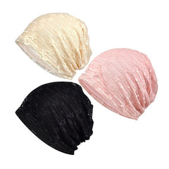 Lace Baggy Slouchy Beanie Chemo Cap Women Lightweight Skullies Cap