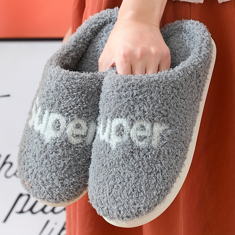 Warm Cozy House Slippers for Men Indoor Winter Shoes
