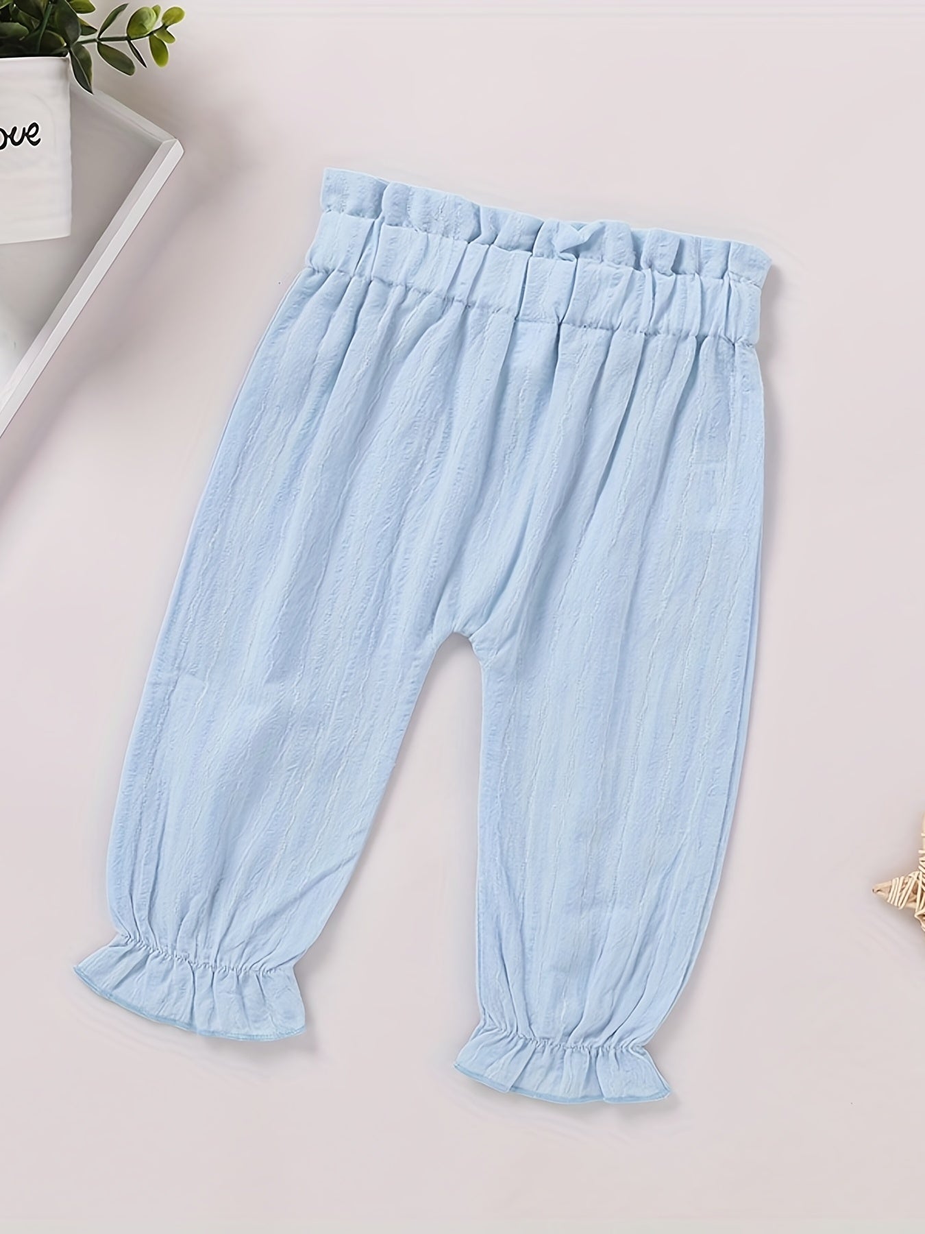 Baby Girl s Casual Elastic Waist Pants Kid s Comfy Trousers