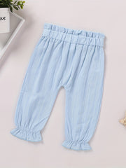 Baby Girl s Casual Elastic Waist Pants Kid s Comfy Trousers