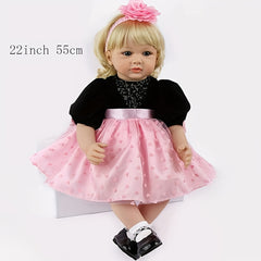 22 Inch Reborn Doll Soft Vinyl Silicone Lifelike Reborn Baby Toddler Toy