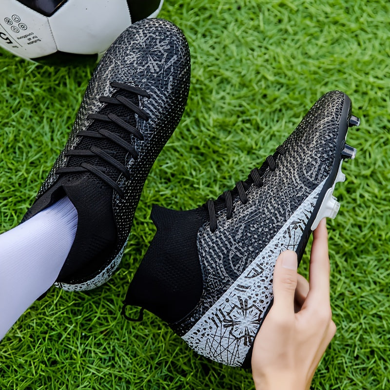 High Top Football Shoes Long Spikes Lightweight Turf Soccer Shoes