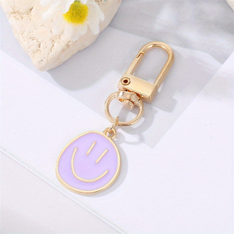 Cartoon Keychain Colorful Face Pendant Girl Heart Pendant