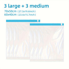 8pcs Vacuum Compression Storage Bags Transparent Sealed Moving Bags