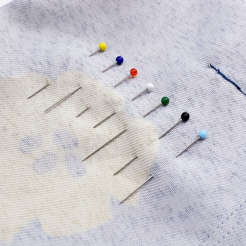 25pcs Colorful Fabric Sewing Needles Straight Quilting Glass Tip