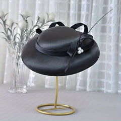 Hepburn Style French Fascinator Hats Faux Pearl Decor Derby Hats