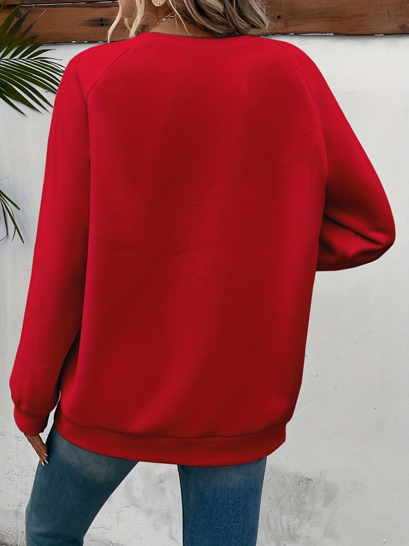 Graphic Print Crew Neck Sweatshirt for Women