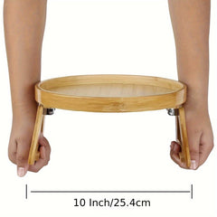 Bamboo Sofa Armrest Clip On Tray TV Snack Holder